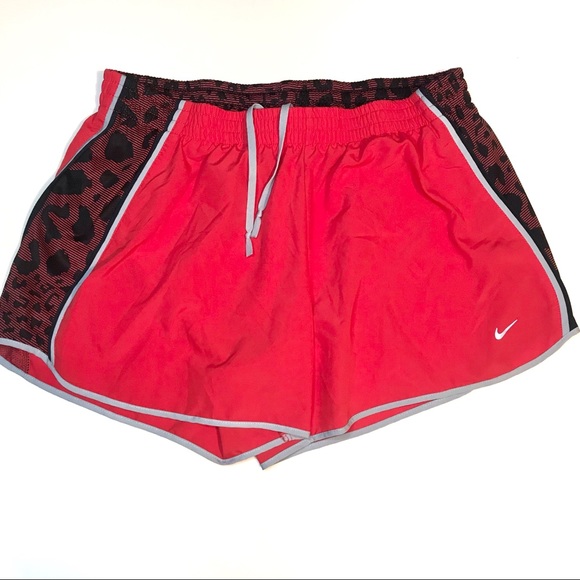 NIKE red black leopard print shorts cheetah print